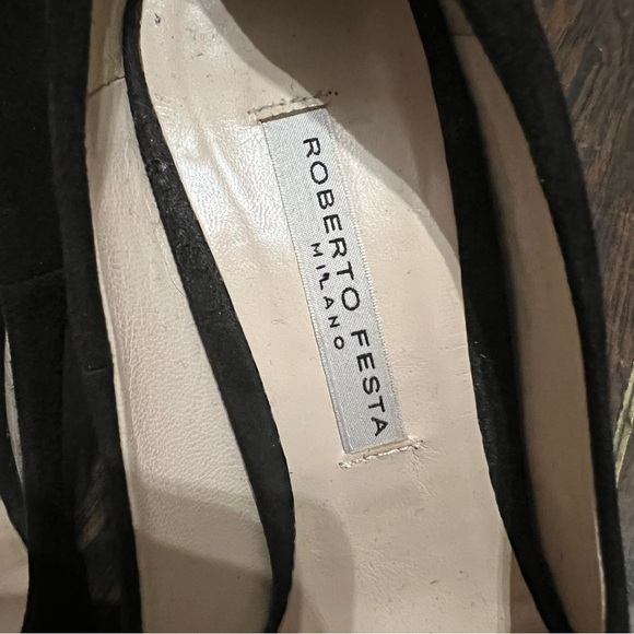 Roberto Festa Milano Italian Dark Brown Suede Pointed Pump Heels Size 36.5/6 - Picture 5 of 10